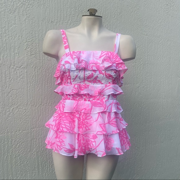Lilly Pulitzer “Olive Top” Pink & White - Picture 1 of 5